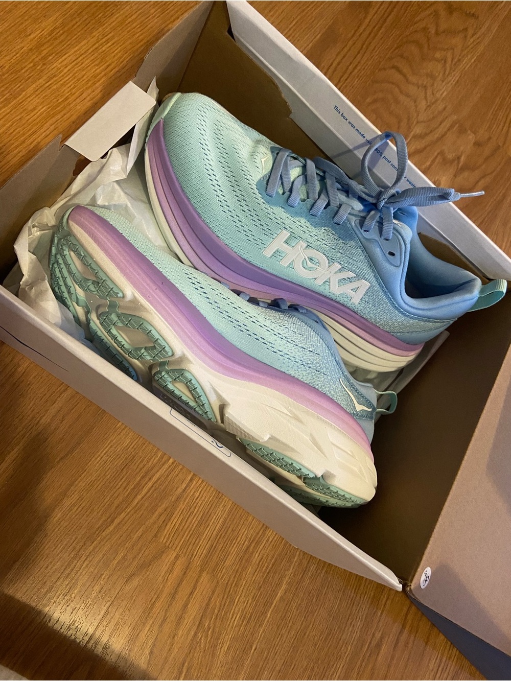 Hoka One One Mint Blue and Lavender Women's Running Shoes